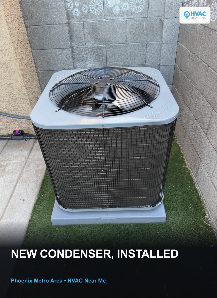 New residential AC condenser installation, HVAC Near Me