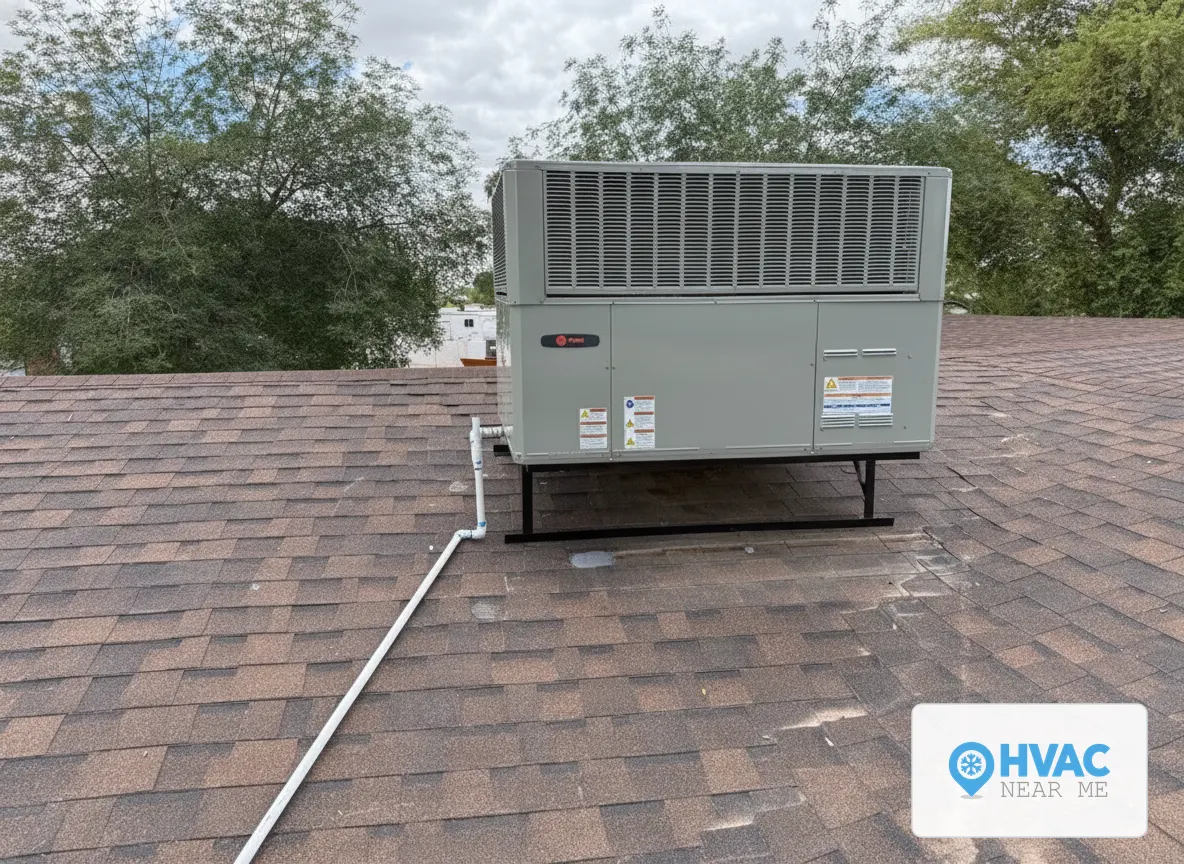 Real HVAC Near Me rooftop AC installation