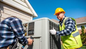 Image generation prompt for AC outdoor unit inspection