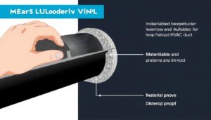 Image of Mass Loaded Vinyl being applied around an HVAC duct